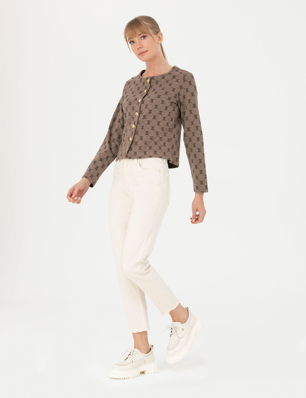 Krem Mom Fit Jean Pantolon