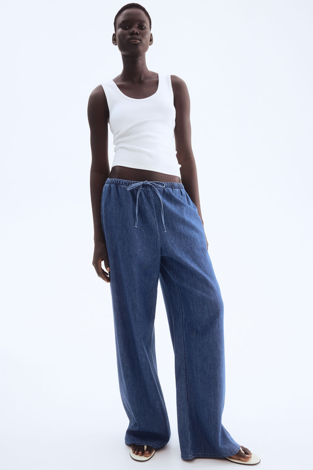 Pantal?n denim con cord?n de ajuste Feather Soft - H&m фото 5