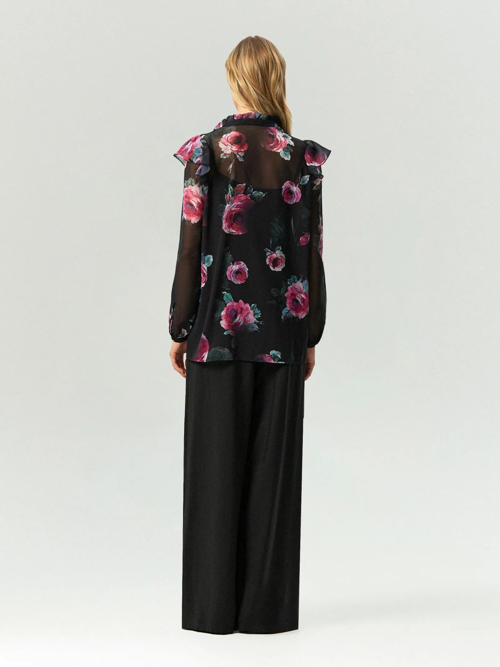 ЕМКА / Рубашка из шифона с цветочным принтом - Emka фото 6