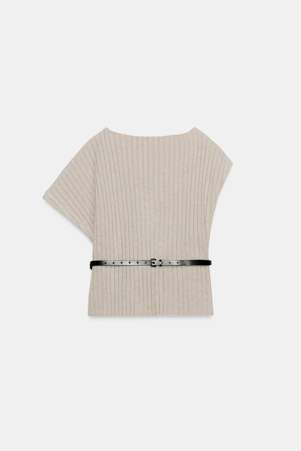 ASYMMETRIC WOOL TOP WITH BELT - Zara фото 7