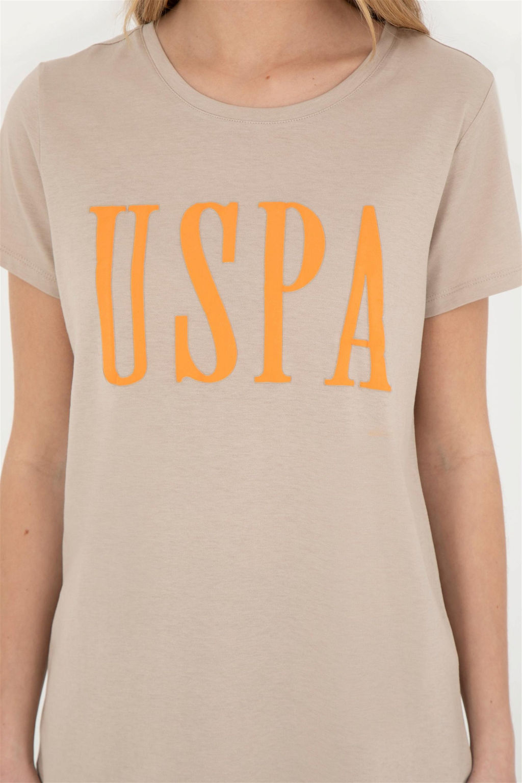 U. S. Polo Assn / Женская футболка светло-хаки с круглым вырезом - U.s. polo assn фото 7