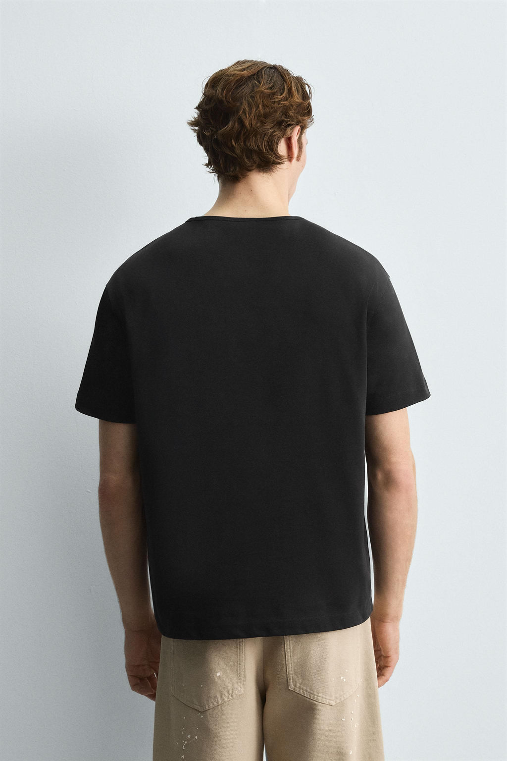 HEAVYWEIGHT RIBBED TRIM T-SHIRT - Zara фото 3