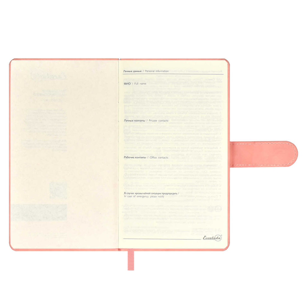 Ежедневник недатированный ESCALADA, А6+, 120 л., арт. 64038/ 20 БЕЙБИСКИН РОЗОВЫЙ  фото 5