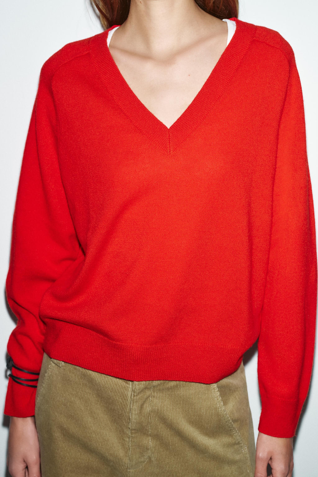 WOOL BLEND V-NECK JUMPER - Zara фото 2