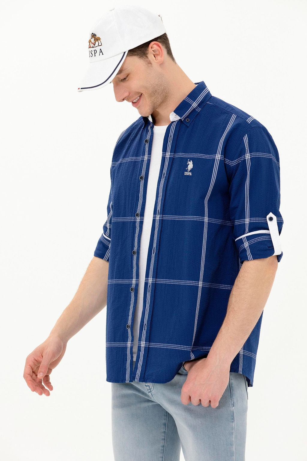 U. S. Polo Assn / Мужская темно-синяя рубашка с длинным рукавом - U.s. polo assn фото 2
