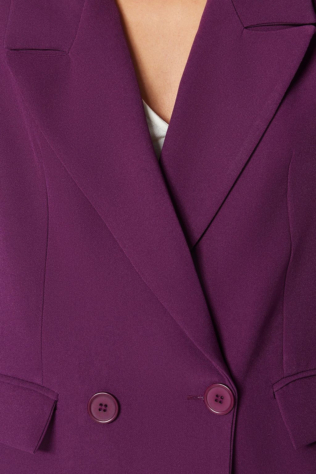 TRENDYOLMILLA Siyah Regular Astarl? Kruvaze Kapama Dokuma Blazer Ceket TWOSS20CE0059  фото 10