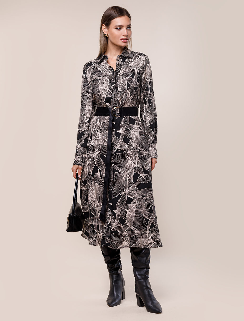 VILATTE / Платье А-силуэта из премиальной вискозы-твил