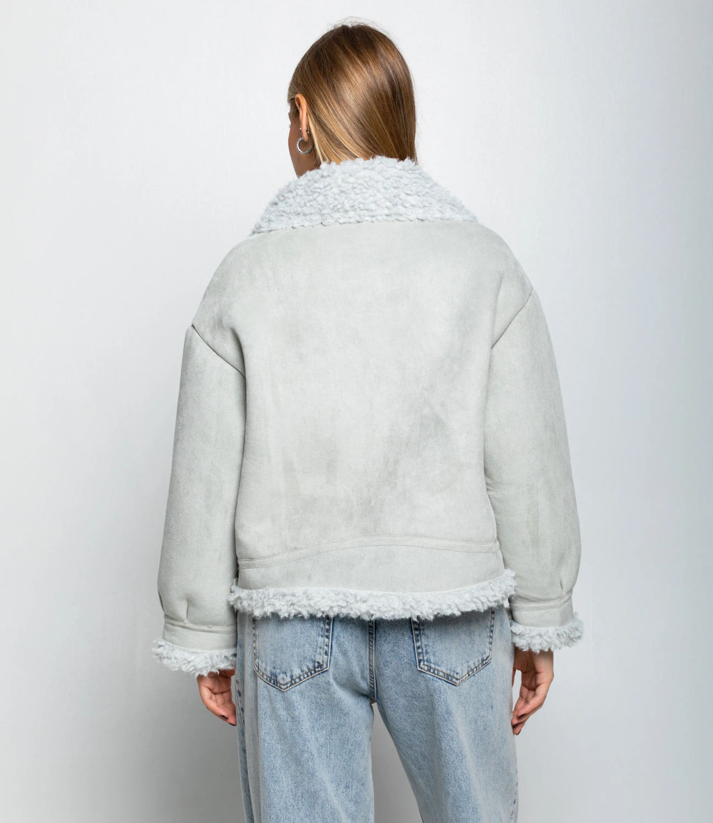 Дублёнка #КТ7580 (1), серо-голубой - Dommod фото 3