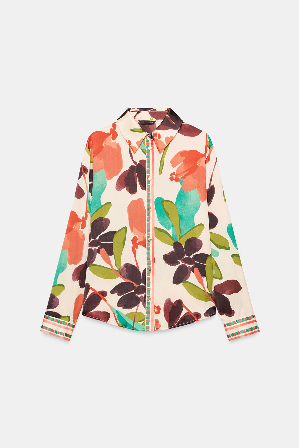 CAMISA SATINADA ESTAMPADO FLORAL / Multicolor - Zara фото 6