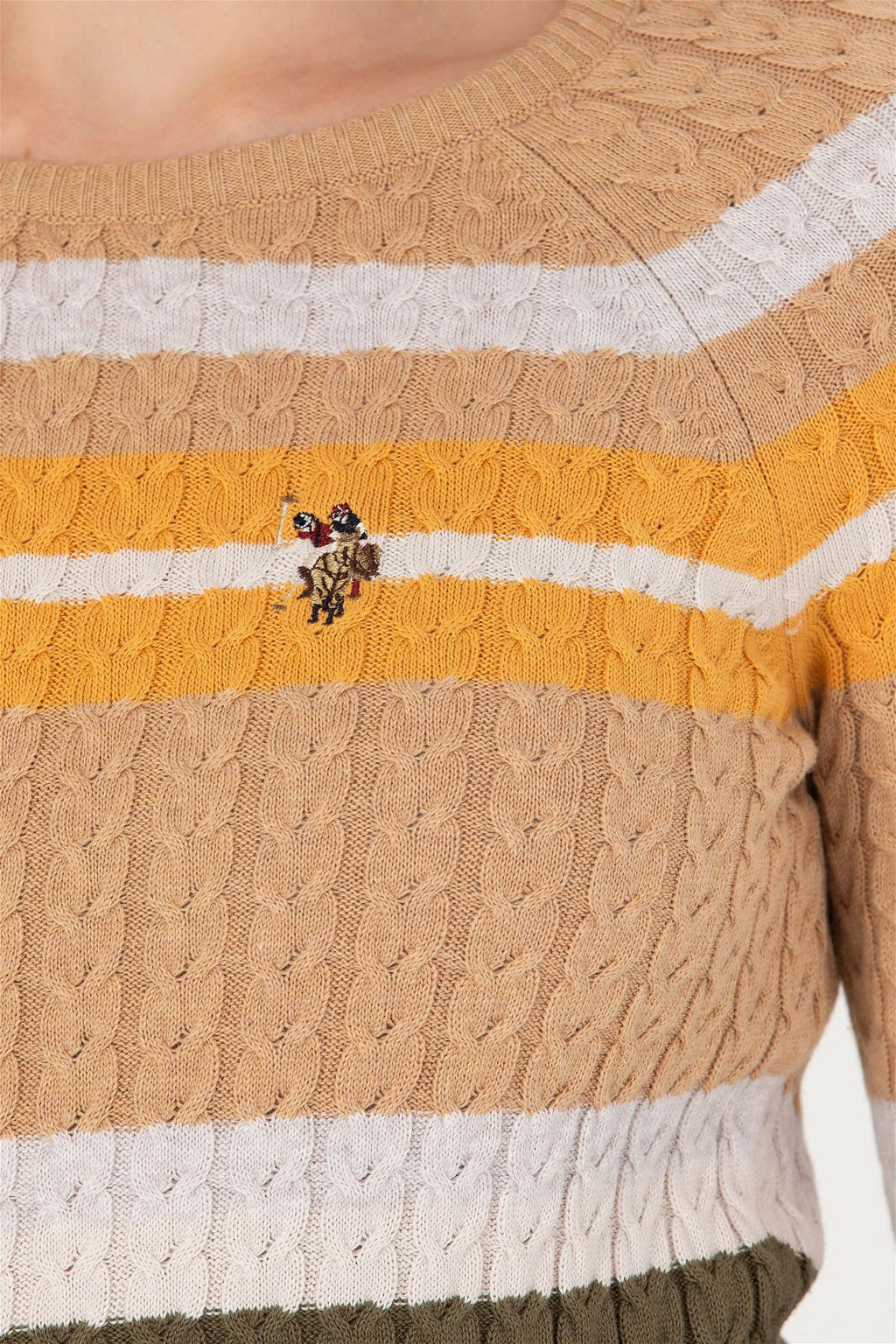 Женский свитер с круглым вырезом из каменного меланжа Неожиданная скидка в корзине - U.s. polo assn фото 7