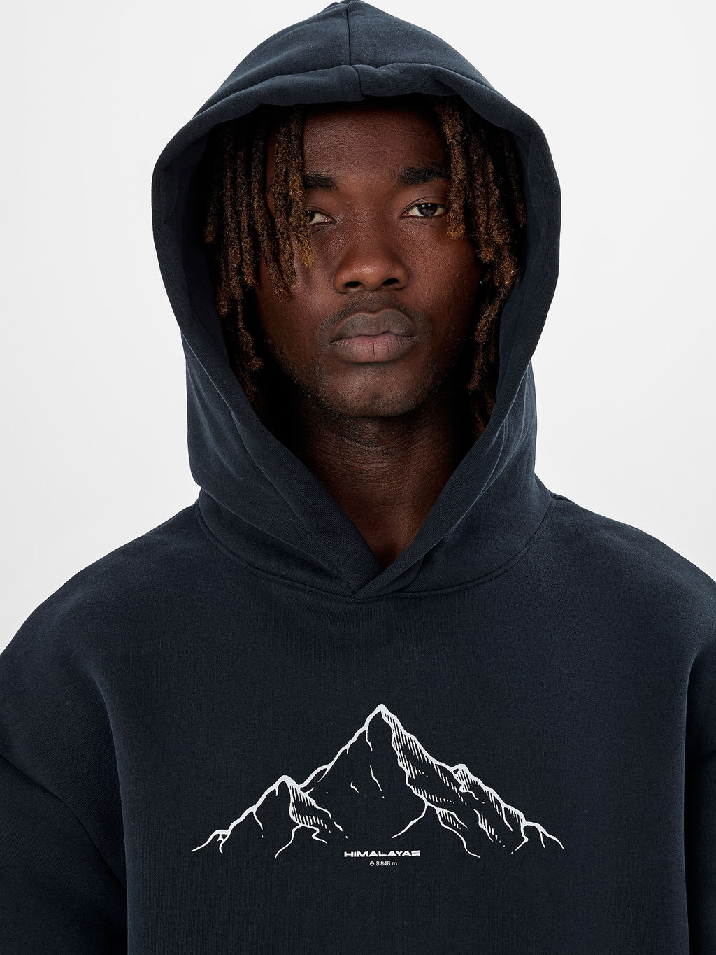 Худи мужское черное с принтом - Mark formelle фото 5