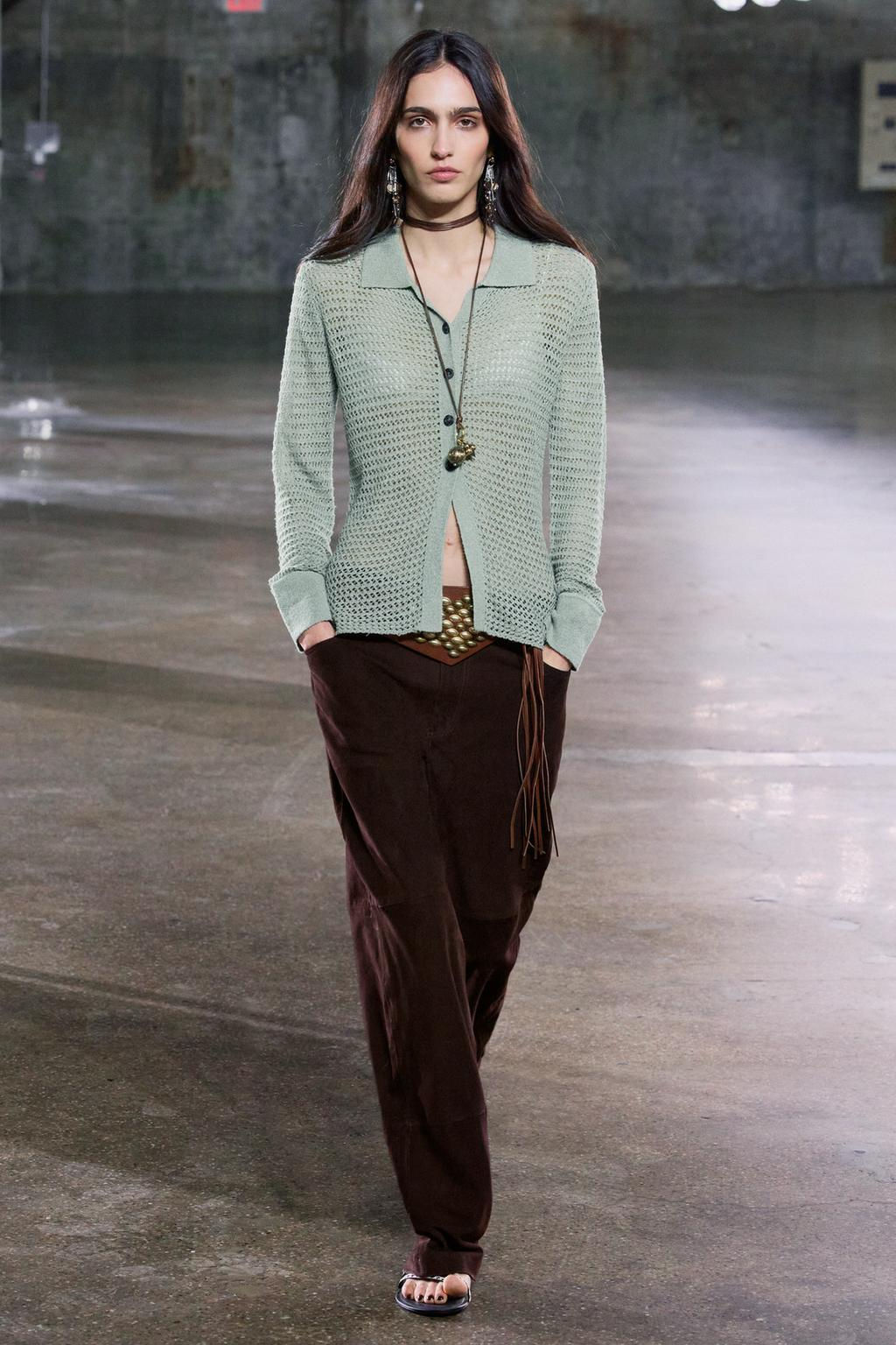 CUT KNIT POLO NECK SWEATER