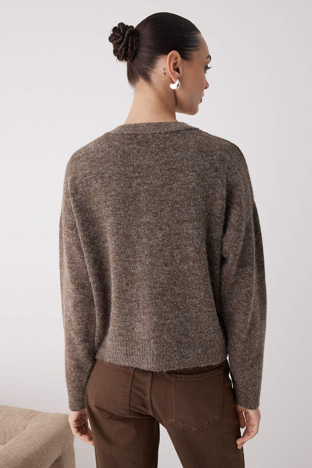 Wardrobe Essentials Vizon Alpaka Yunu Kar?s?ml? Genis Kal?p Triko H?rka | TWOAW26HI00089
