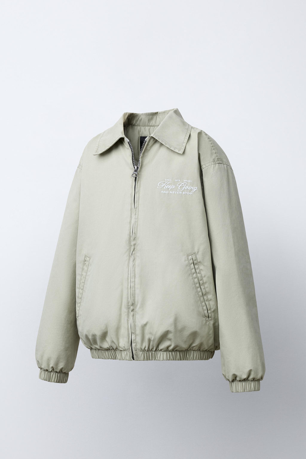 EMBROIDERED TEXT BOMBER JACKET - Zara фото 3