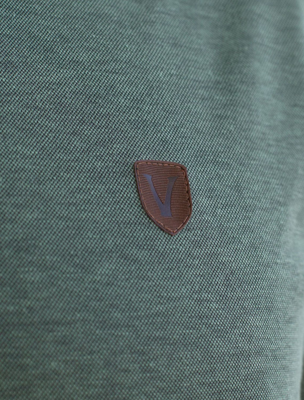 Футболка поло с воротником на пуговицах из полотна пике с меланжевым плетением с эластаном - Vilatte фото 4