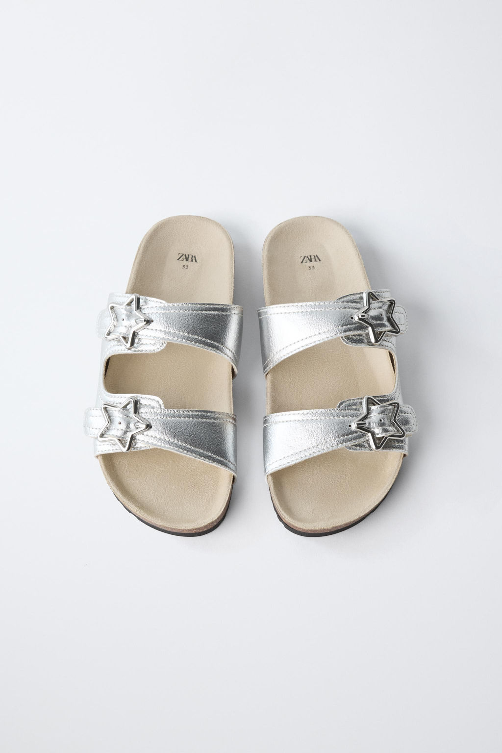 SANDALIA HEBILLAS METALIZADA / Plata - Zara фото 4