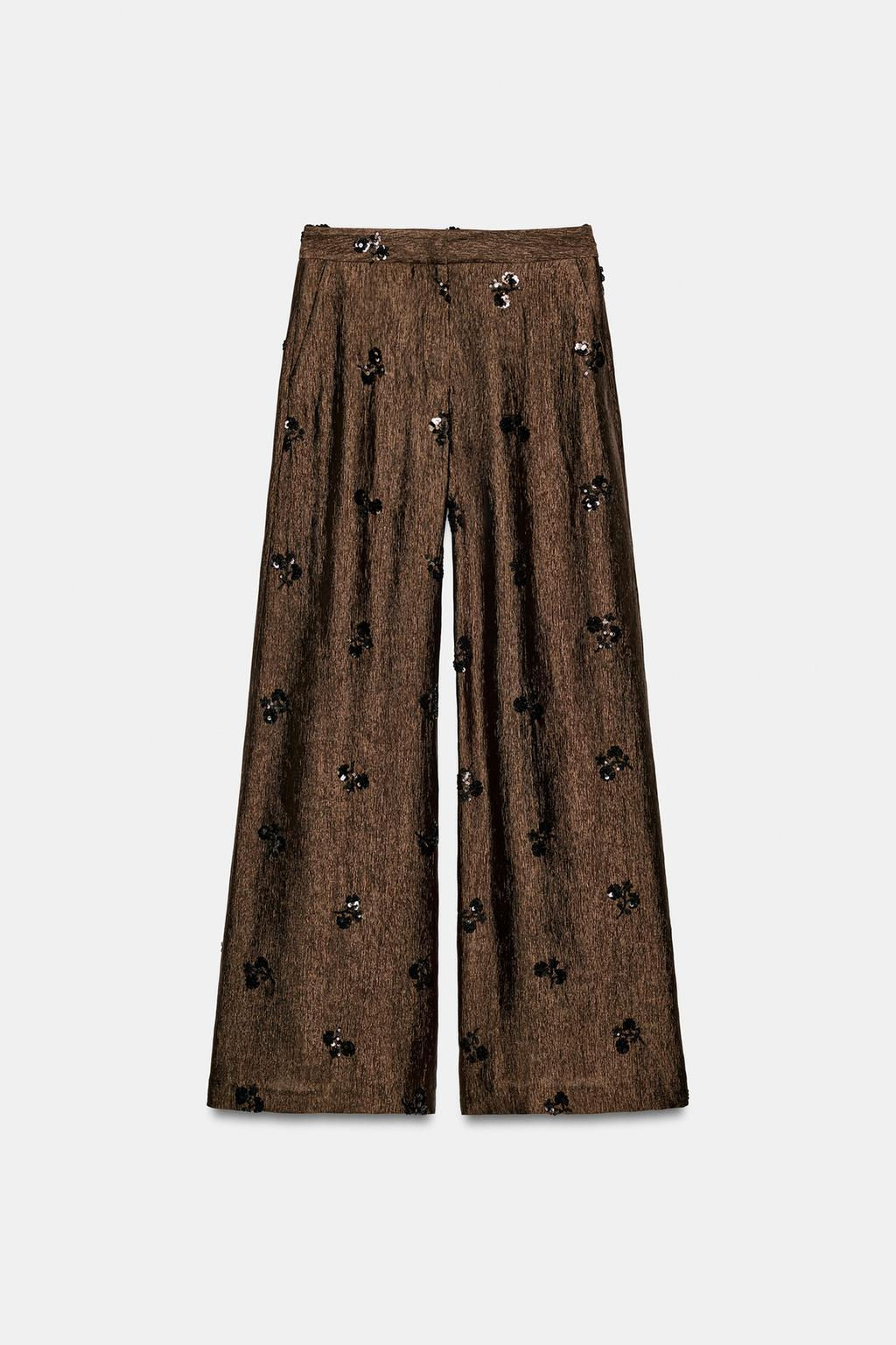 SEQUINNED WIDE-LEG TROUSERS - Zara фото 6