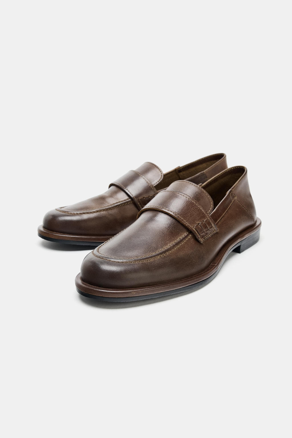 LEATHER PENNY LOAFERS - Zara фото 3