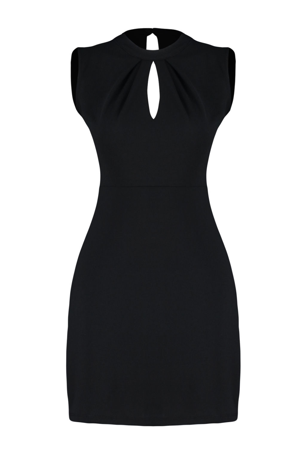 TRENDYOLMILLA Siyah Yaka Detayl? Krep Mini Skater/Belden Ac?lan Orme Elbise TWOSS23EL02015 фото 7