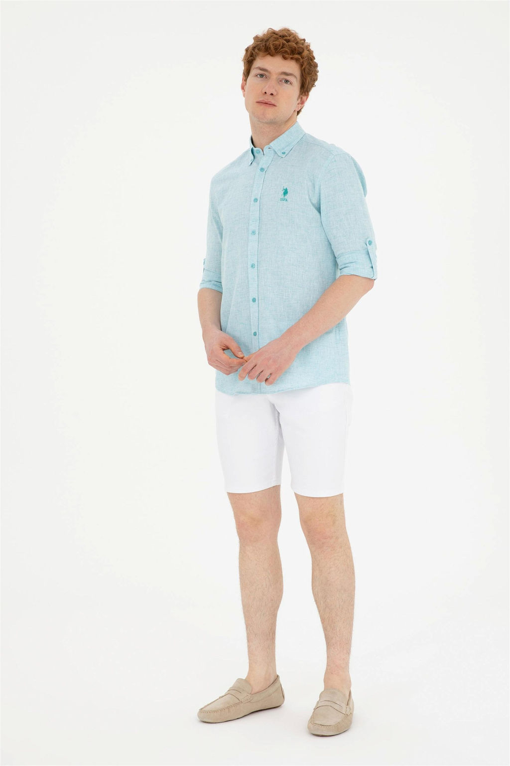 Мужские белые джинсовые шорты Неожиданная скидка в корзине - U.s. polo assn фото 3