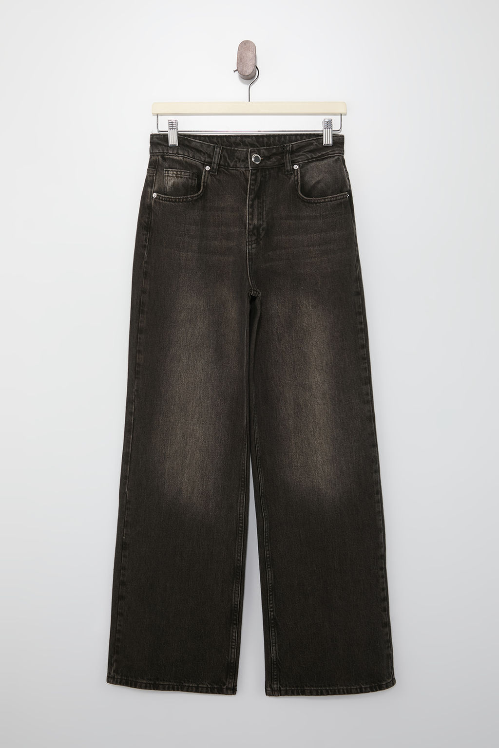Koyu Mavi Yuksek Bel Wide Leg Jeans TWOAW26JE00007 - Trendyolmilla фото 15