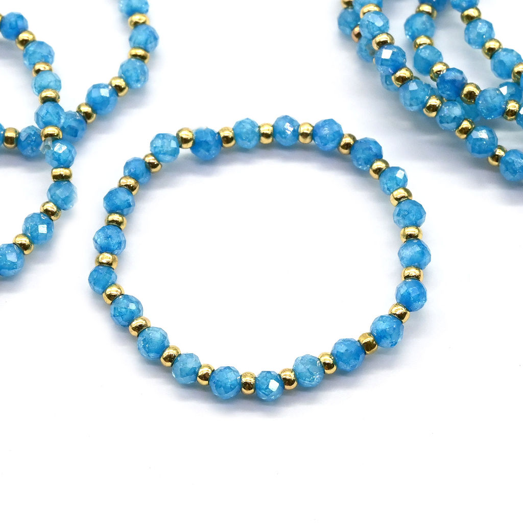 Колечко на резинке из фианитов цвет синий - Радуга камня фото 2