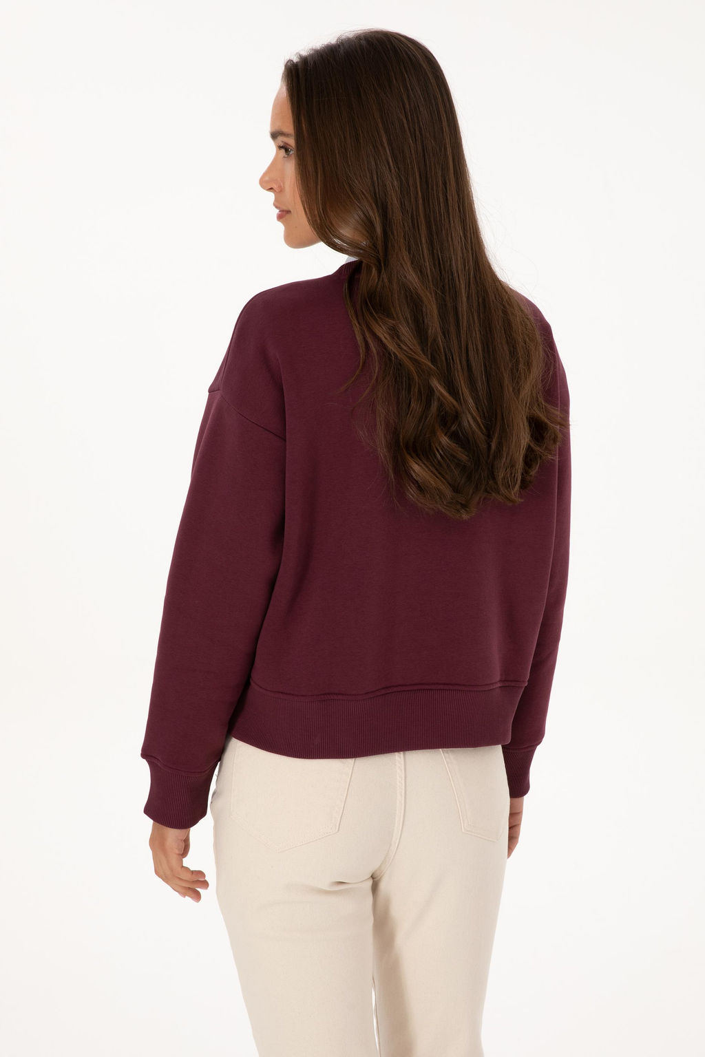 Kad_n Bordo Basic Sweatshirt Sepette S_rpriz _ndirim - U.s. polo assn фото 5