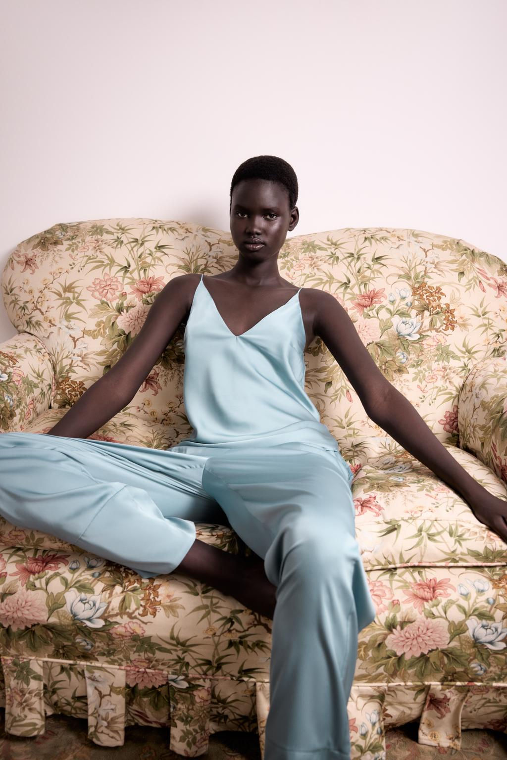 SATIN PYJAMA-STYLE TROUSERS - Zara фото 7