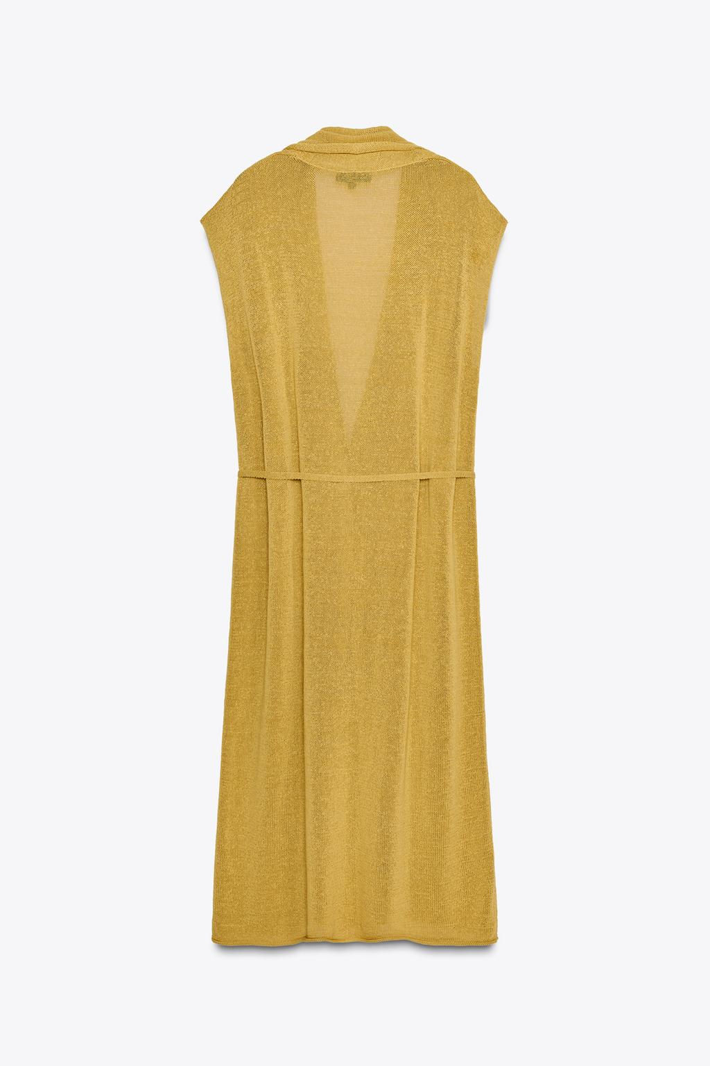 LONG KNIT LINEN WAISTCOAT - Zara фото 6