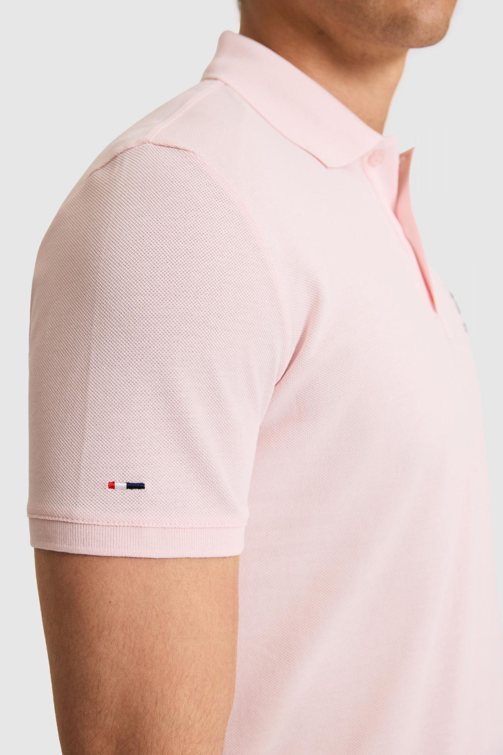Erkek Slim Fit Polo Yaka A__k Pembe Basic Ti__rt