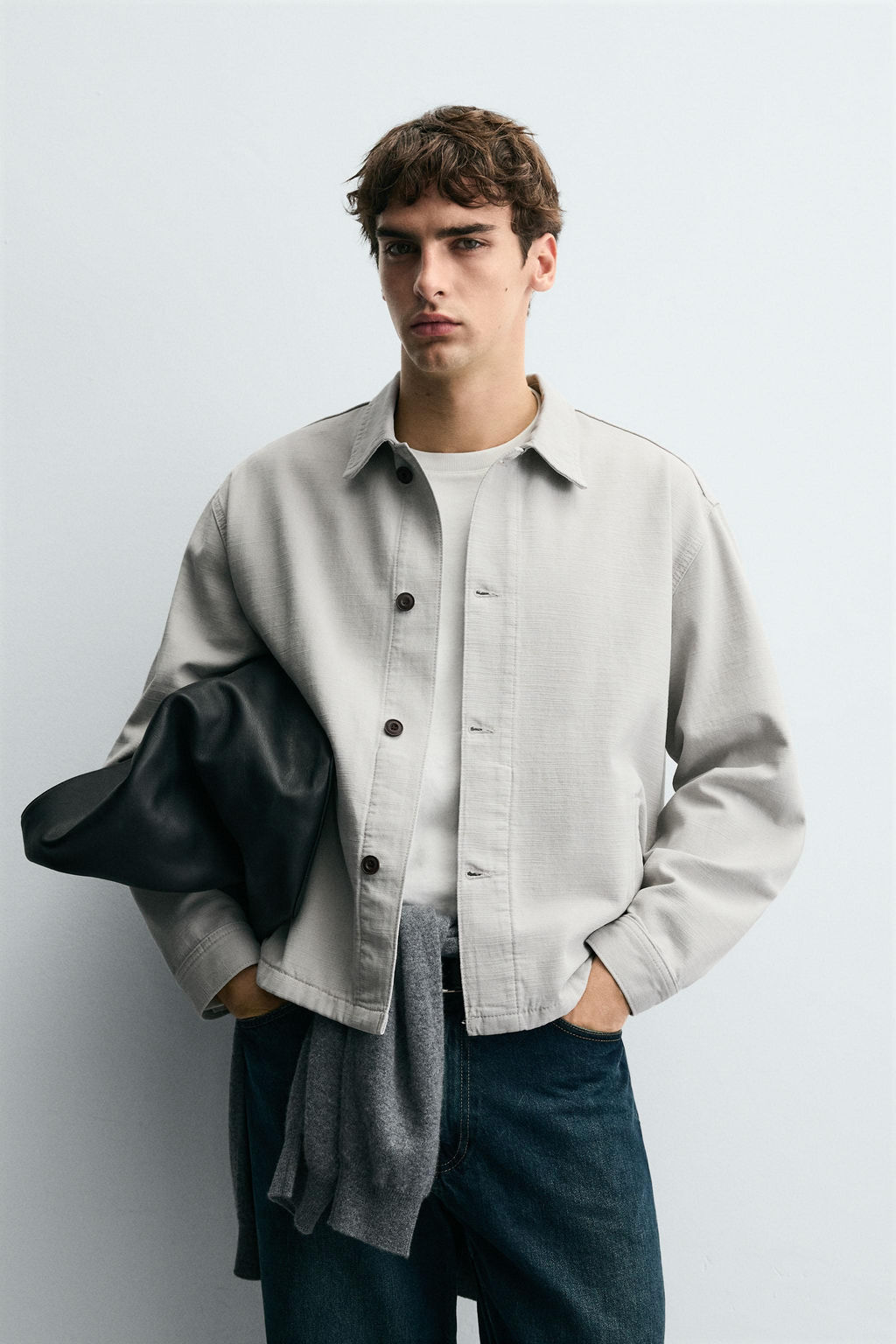 HERRINGBONE BOXY FIT OVERSHIRT - Zara фото 2
