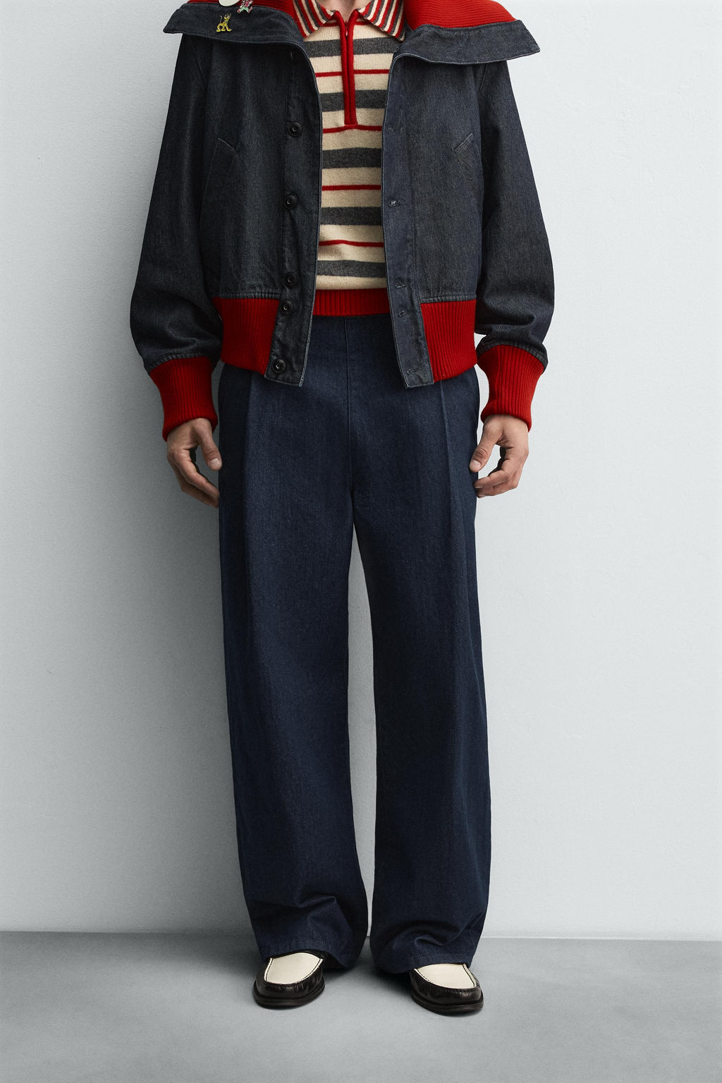 WIDE-LEG DENIM TROUSERS HARRY LAMBERT FOR ZARA X DISNEY  фото 2
