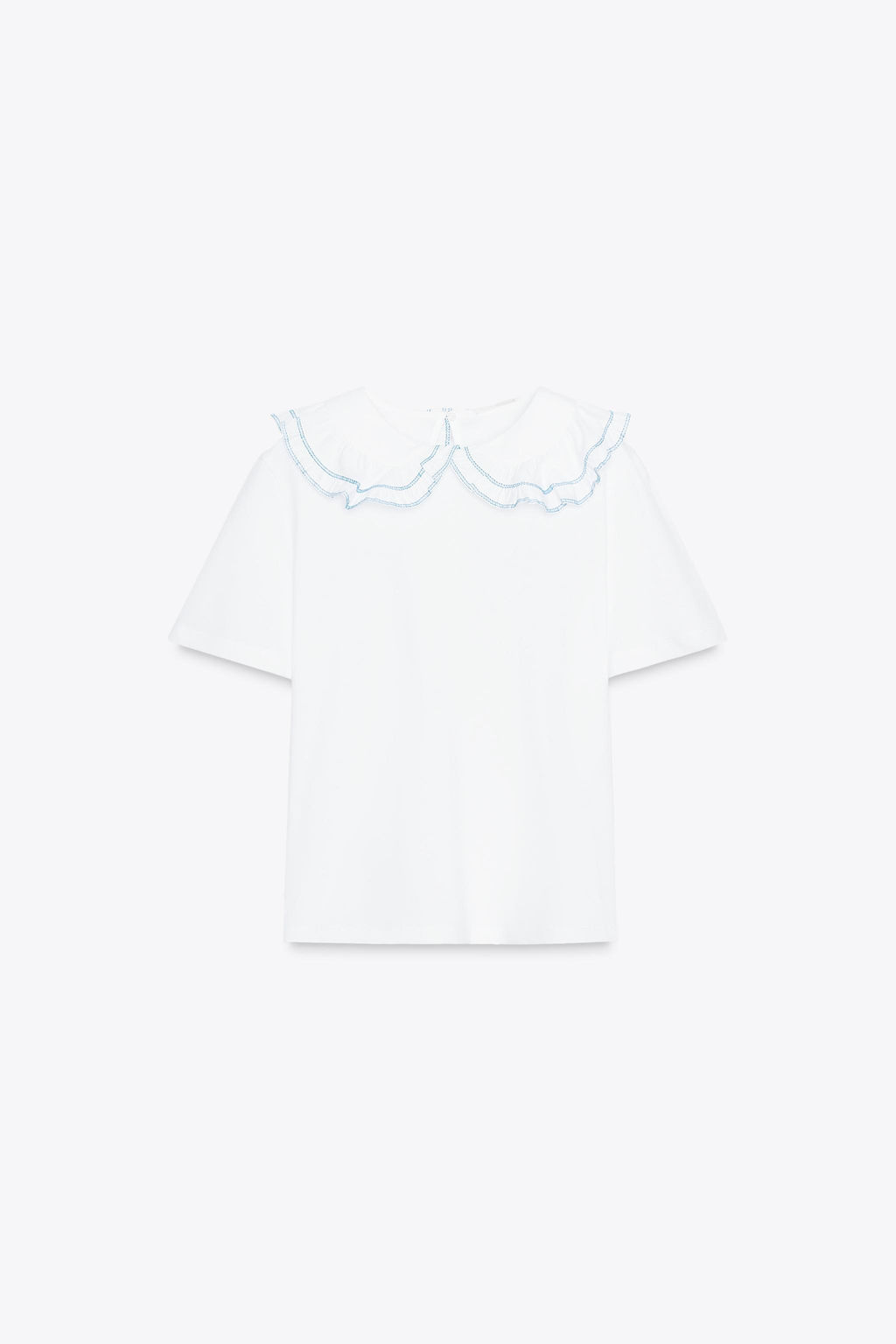 T-SHIRT WITH PETER PAN COLLAR - Zara фото 6
