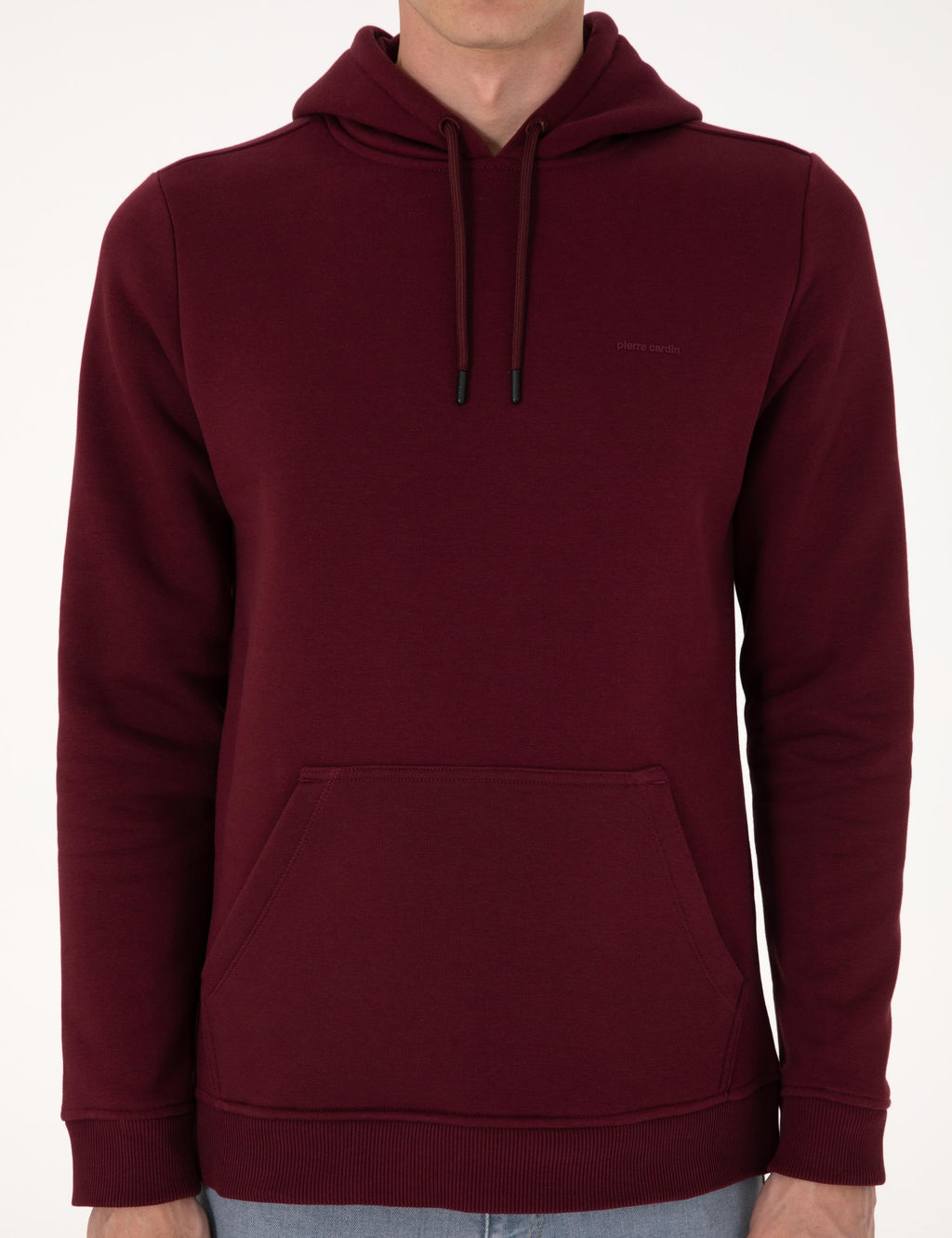 Bordo 2 _plik Regular Fit __i Polarl_ Kap__onlu Basic Sweatshirt