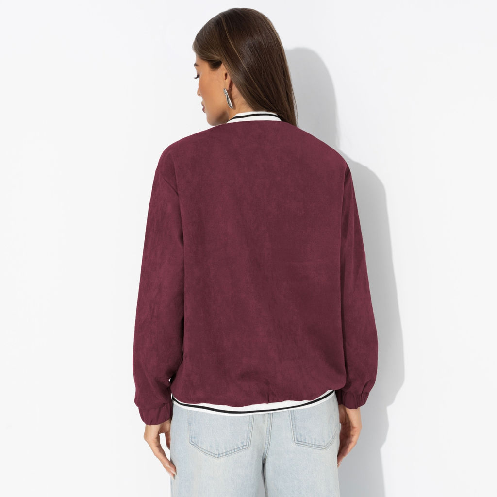Бомбер из экозамши, Любуйся мной (бордовый) - Charutti фото 5