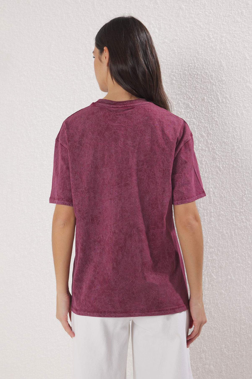 TRENDYOLMILLA Ac?k Sar? Bask?l? Oversize/Genis Kal?p Orme T-shirt TWOSS25TS00103  фото 16