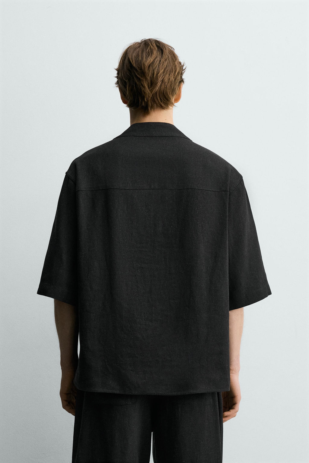 CAMISA RELAXED FIT VISCOSA - C??AMO / Negro - Zara фото 3