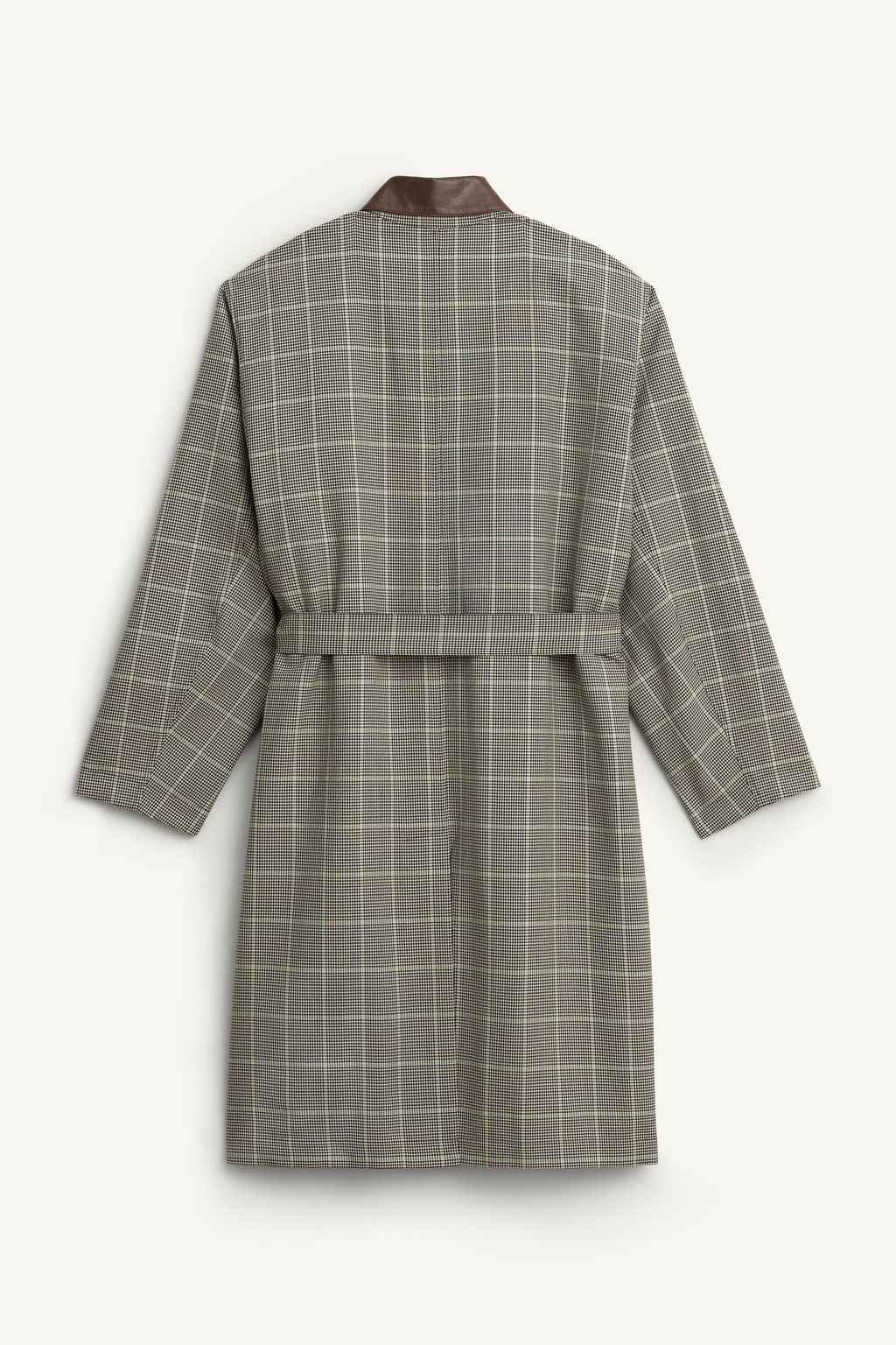 LIMITED EDITION CHECK TRENCH COAT WITH LEATHER DETAIL