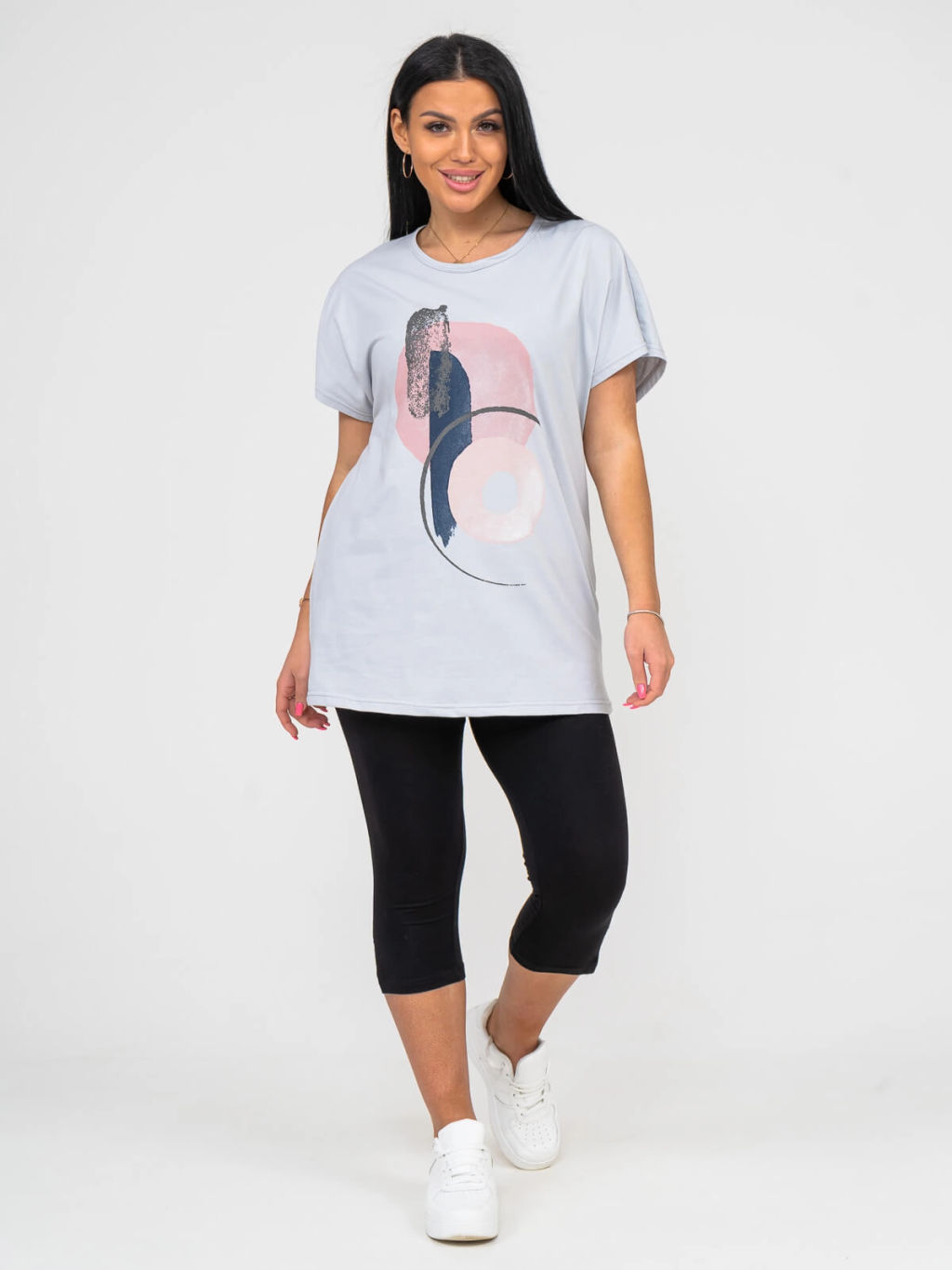 Костюм женский, цвет серый черный