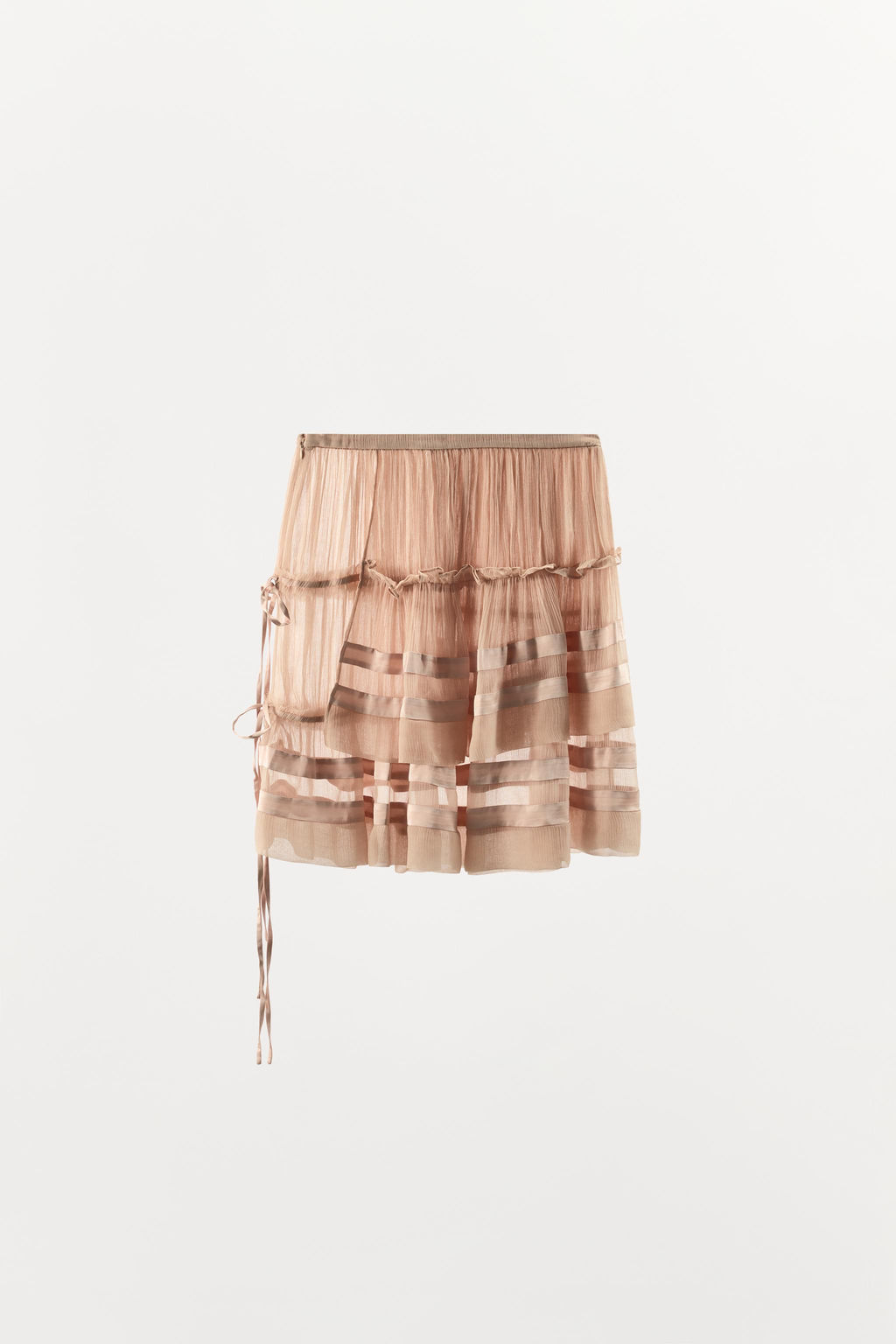 FALDA GEORGETTE VOLANTES FRUNCES / Rosa - Zara фото 4
