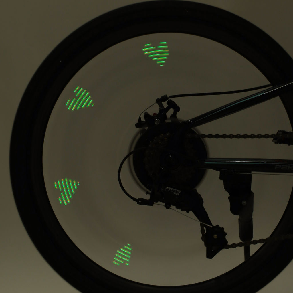 Фонарь подсветка для колес COMIRON A02 корпус: пластик; свет 14 RGB LED; ААА батарея; влагозащита IPX5; 30 рисунков. /уп 100/ - Галеонтрейд фото 6