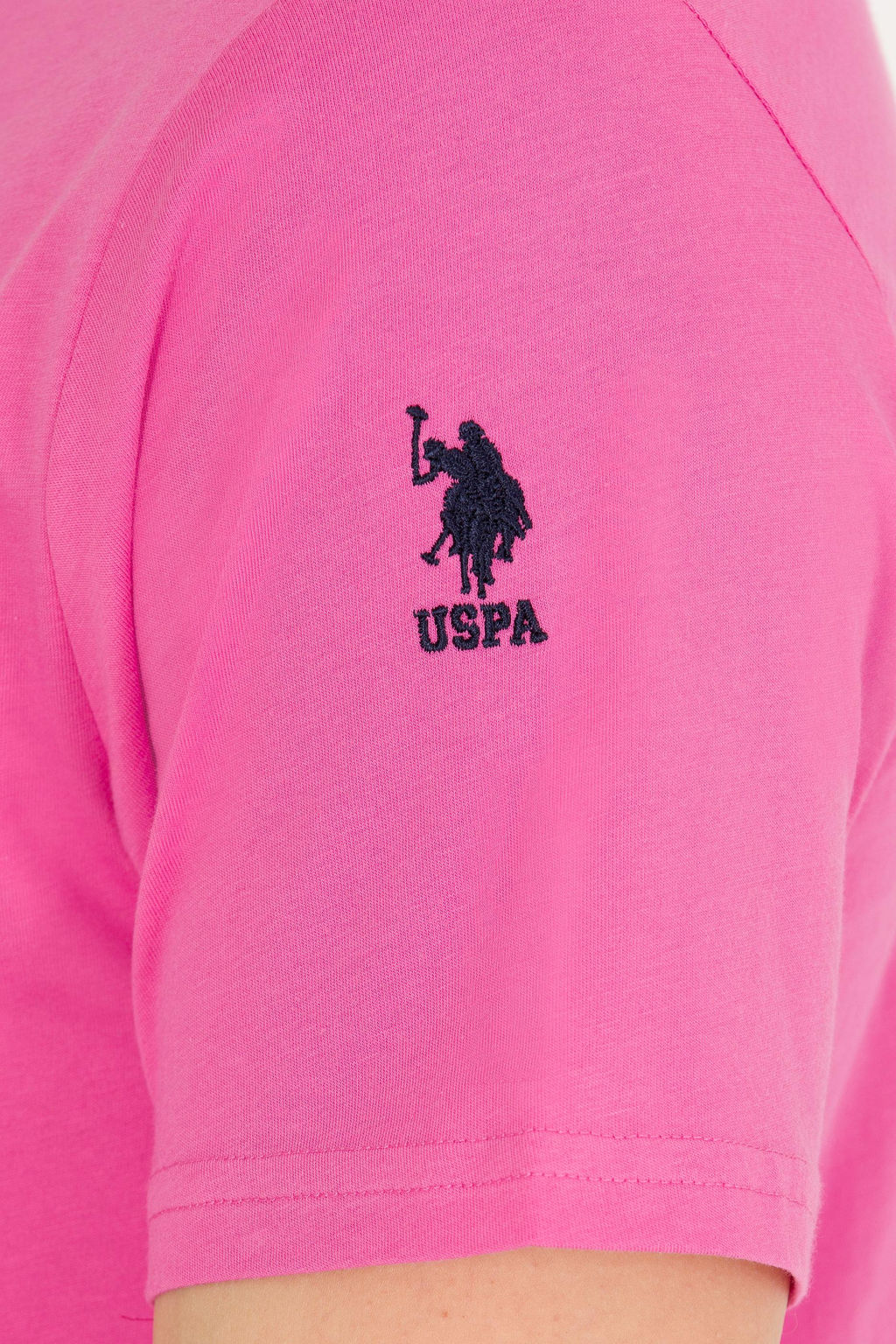 Футболка U.S. Polo Assn с круглым вырезом розовая из хлопка  фото 14