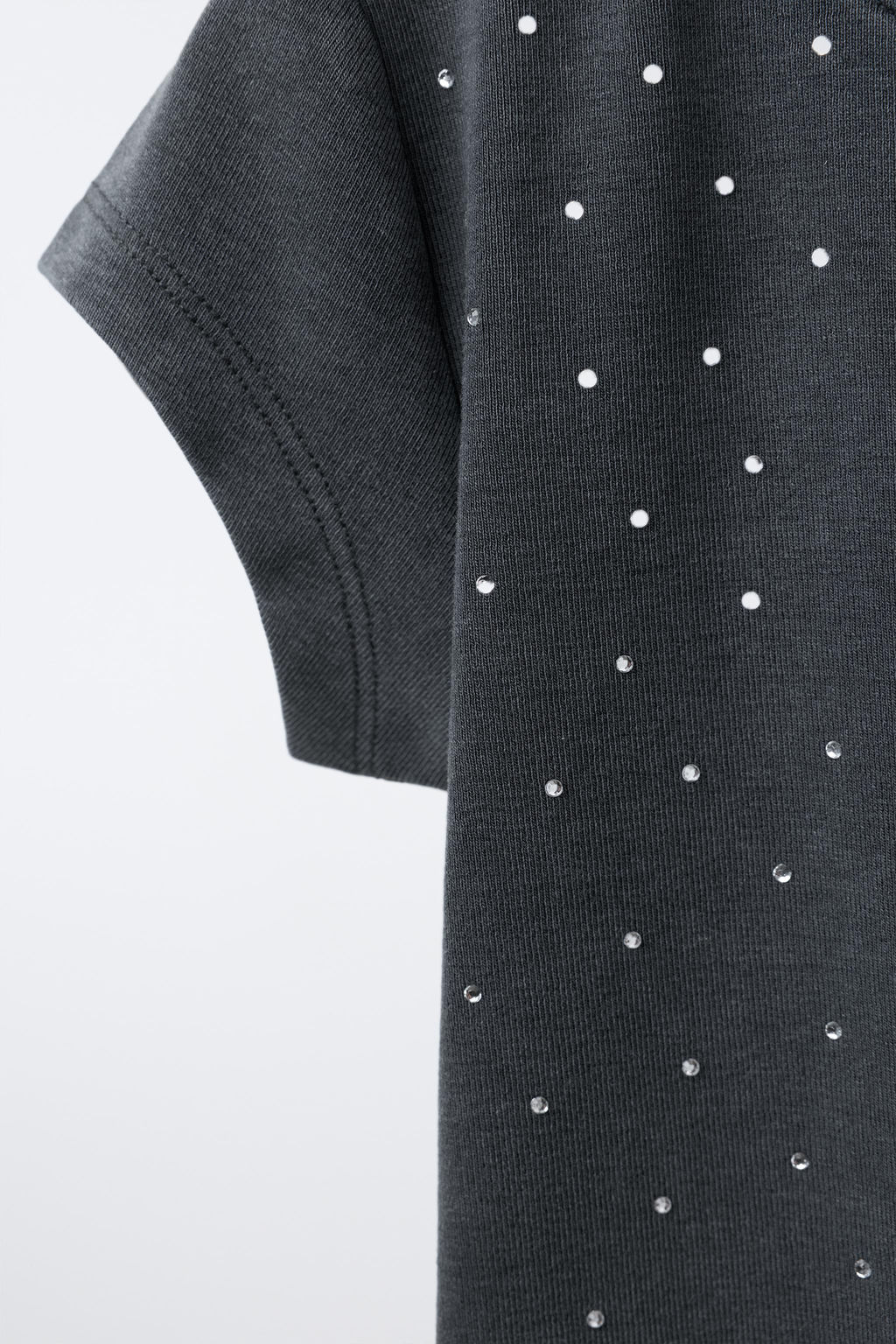 STRASS WASHED-EFFECT T-SHIRT - Zara фото 4