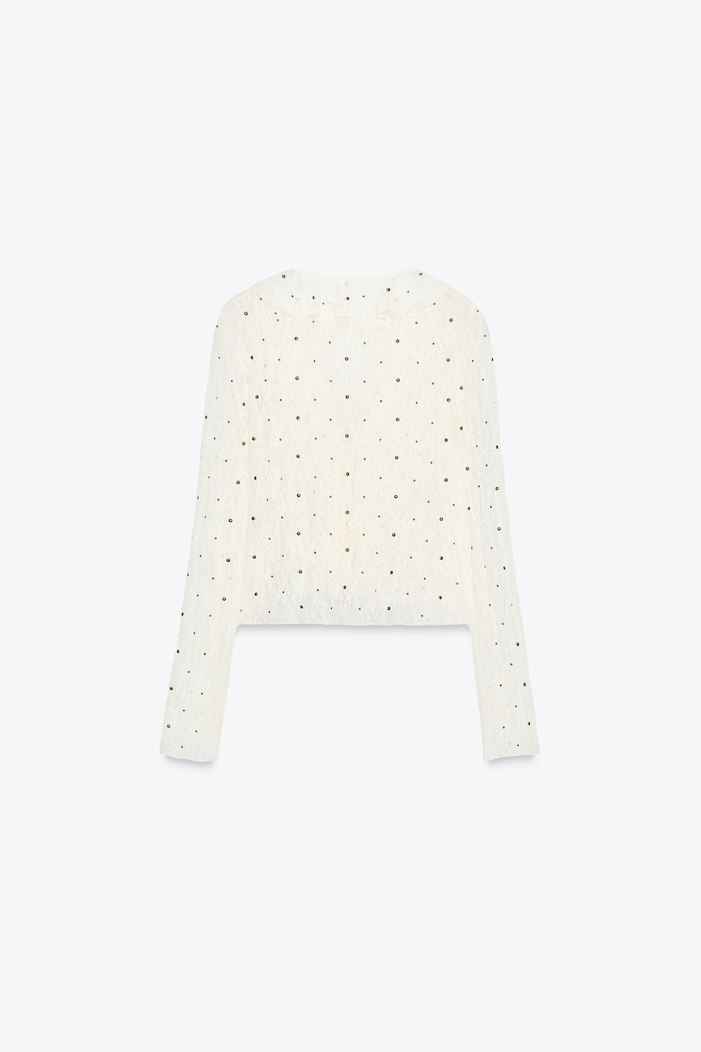 STUDDED LACE TOP - Zara фото 7