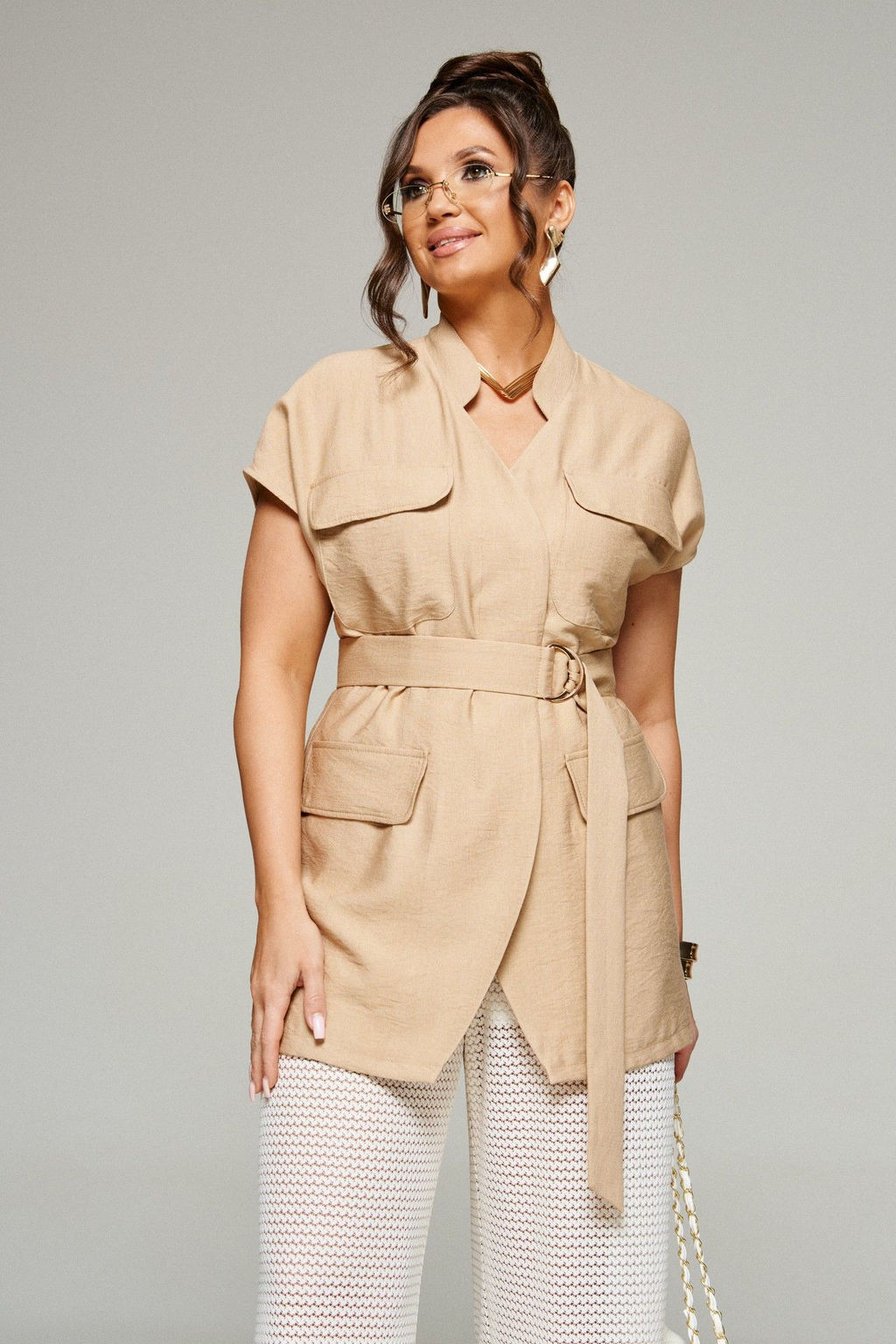 Костюм 6328 бежевый, Брюки, Жакет - B&F фото 5