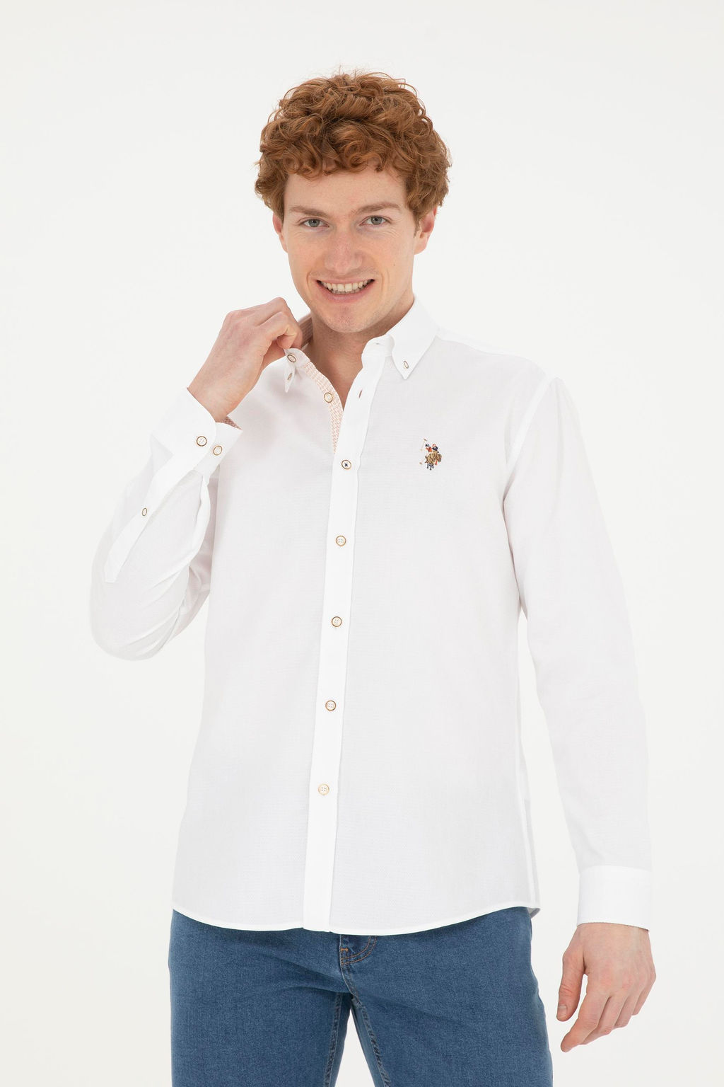 Мужская белая рубашка с длинным рукавом - U.s. polo assn фото 10