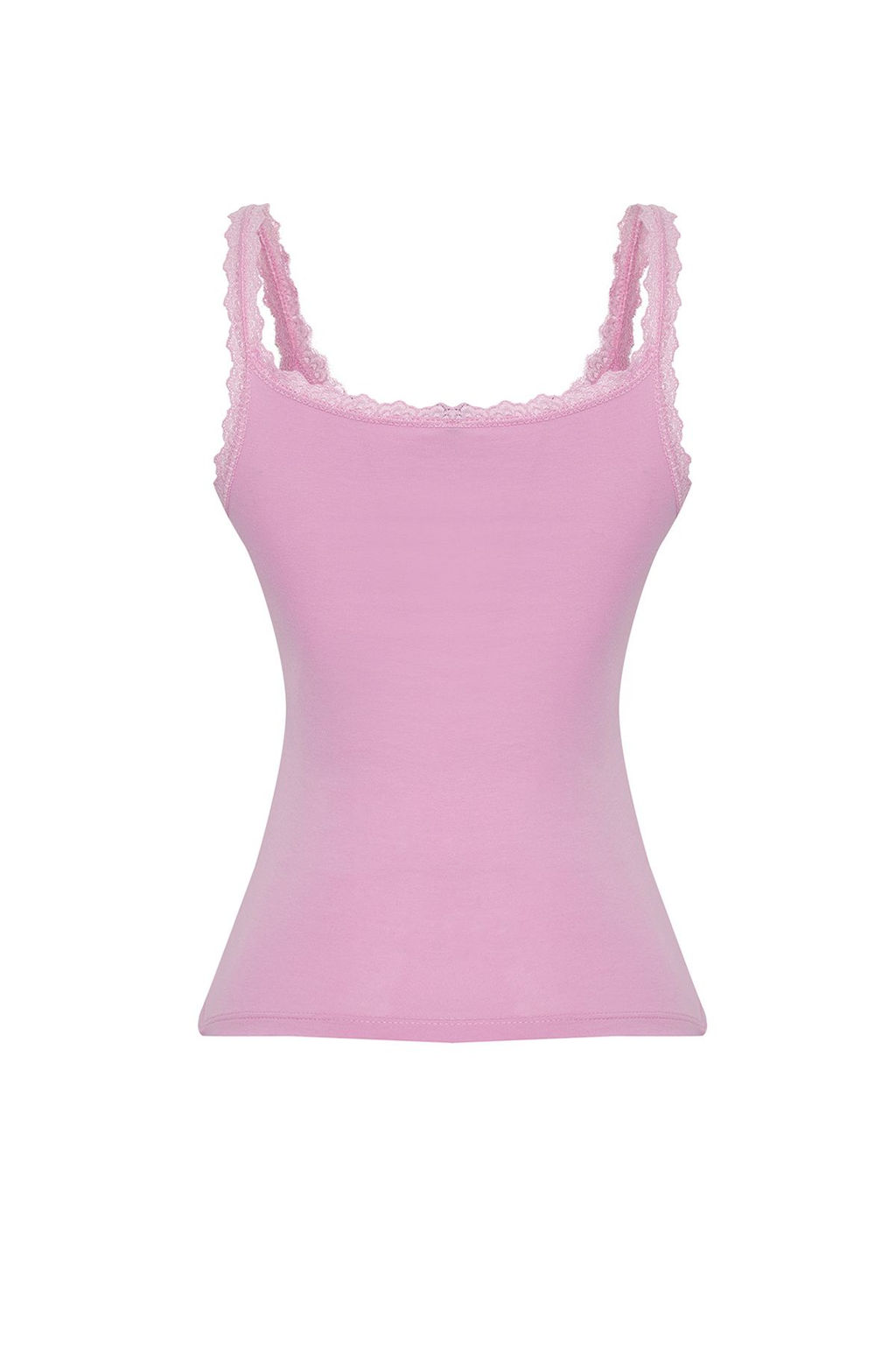 Pembe Fitted/Vucuda Oturan Dantel ve Fiyonk Detayl? Esnek Orme Bluz TWOSS25BZ00150