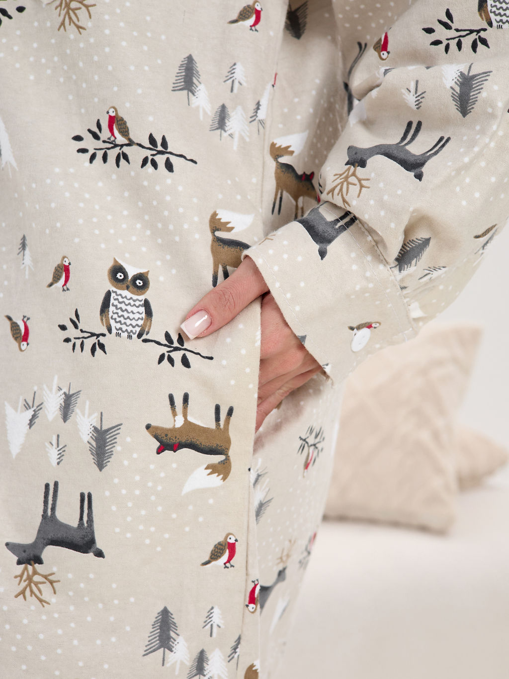 Халат-рубашка фланель м41лес НОВИНКА