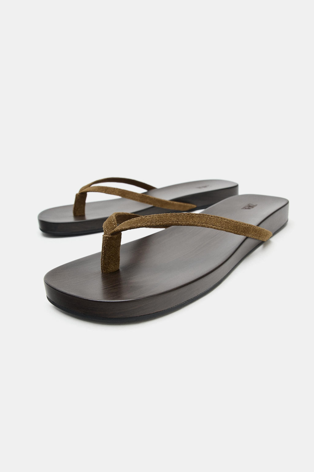 SANDALIA PLANA SERRAJE / Tostado oscuro - Zara фото 4