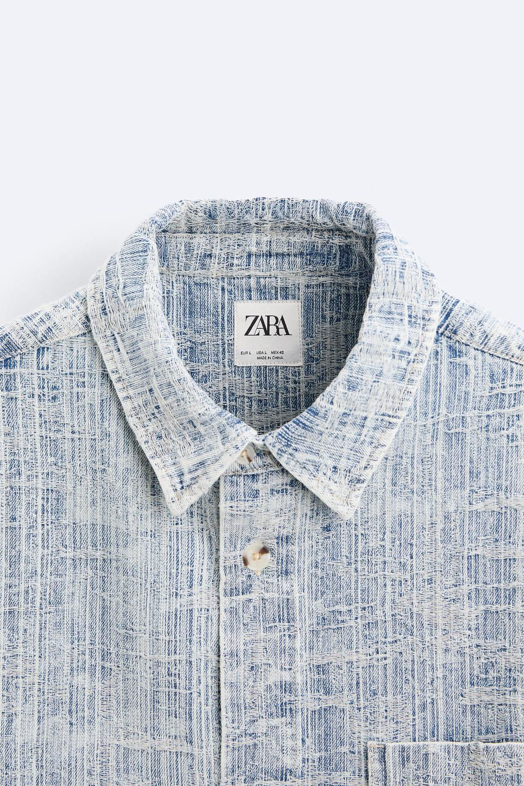 JACQUARD DENIM SHIRT - Zara фото 8